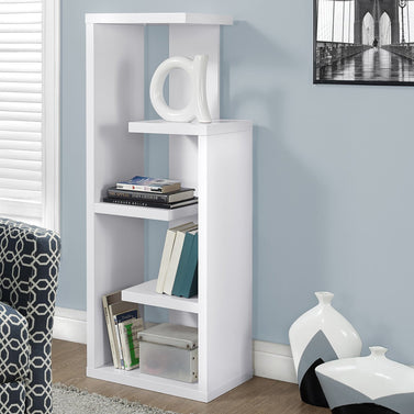 12" x 18.5" x 47.25" White  Particle Board  HollowCore  Bookcase