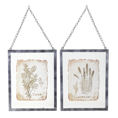 Lavender/Thyme Frame (Set of 2) 9.5" x 12.5" Glass/Metal